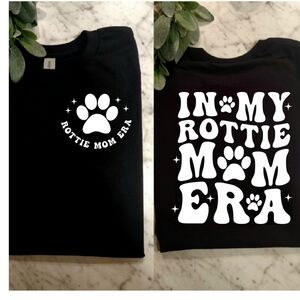 Rottweiler mom shirt rottie dog mom cute retro black and white